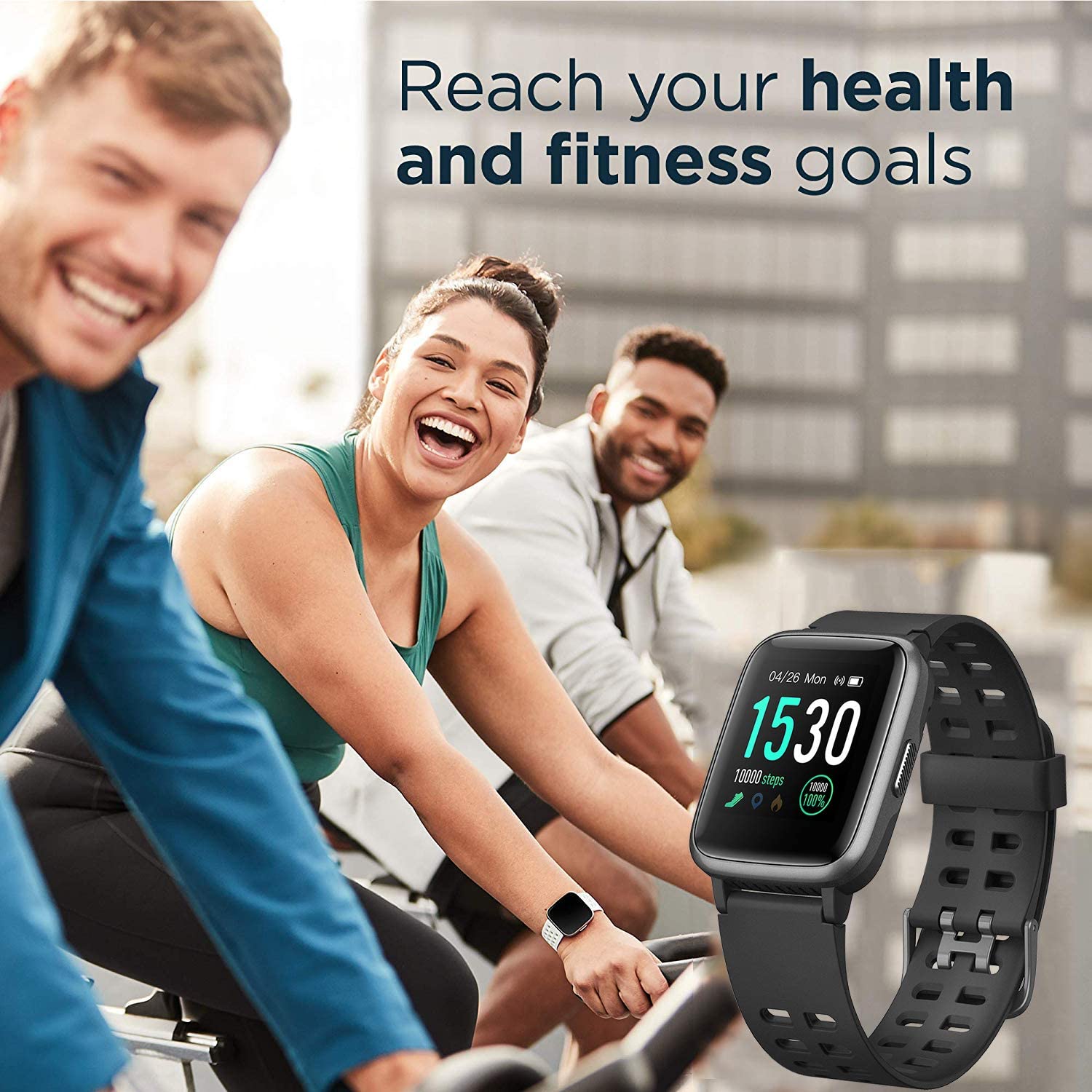 ANGGO Fitness Watch, Smart Watch with Heart Rate Monitor, 45 Day Long Standby, IP68 Waterproof, Calorie Counter - Image 4