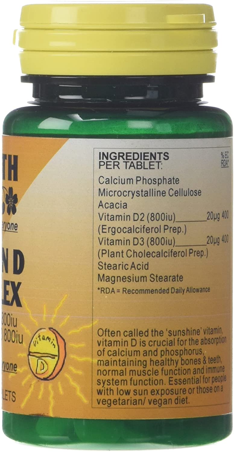 Health Plus Vitamin D Complex 1600iu (40µg) : Vitamin D Supplement : 90 Tablets, Natural, 90 count (Pack of 1) - Image 2