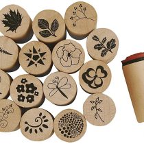 Creativ 28578 Deco Art Stamps, D: 20 mm, Flower and Leaf, 15 asstd, one size