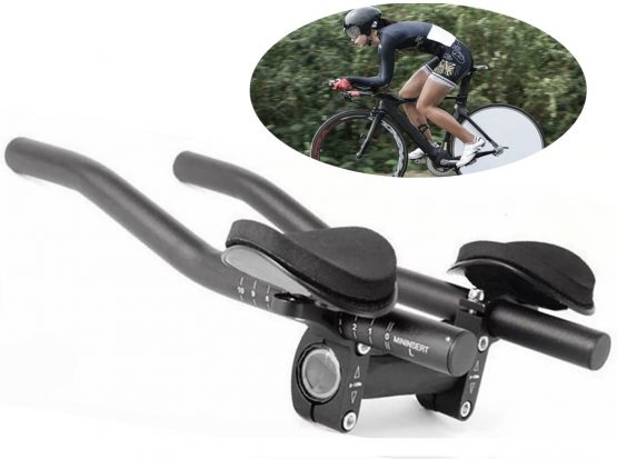 Yeemg TT Bar Aero Bar Triathlon Time Trial Tri Cycling for Bicycle Rest Handlebar, MTB or Road Bike Aluminum Alloy (Black)