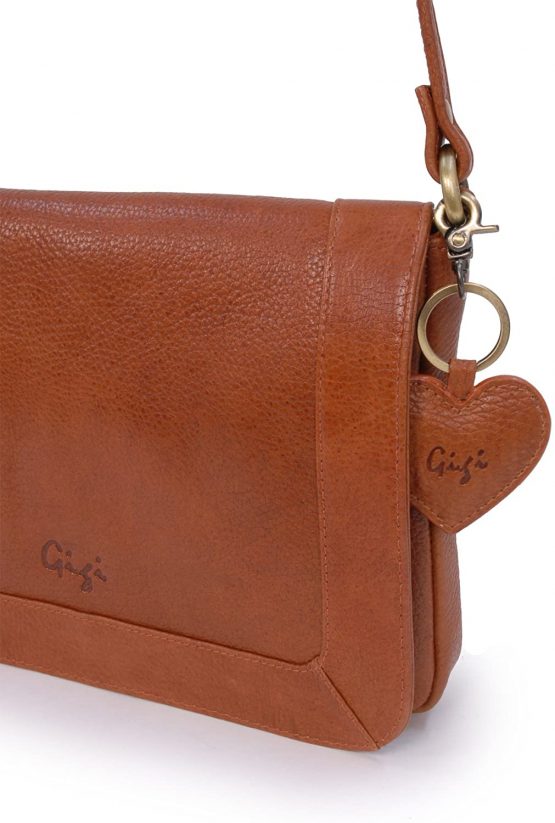 GIGI - Women's Leather Flap Over Cross Body Handbag - Shoulder Bag with Long Adjustable Strap - GIOVANNA 8948 - Image 3