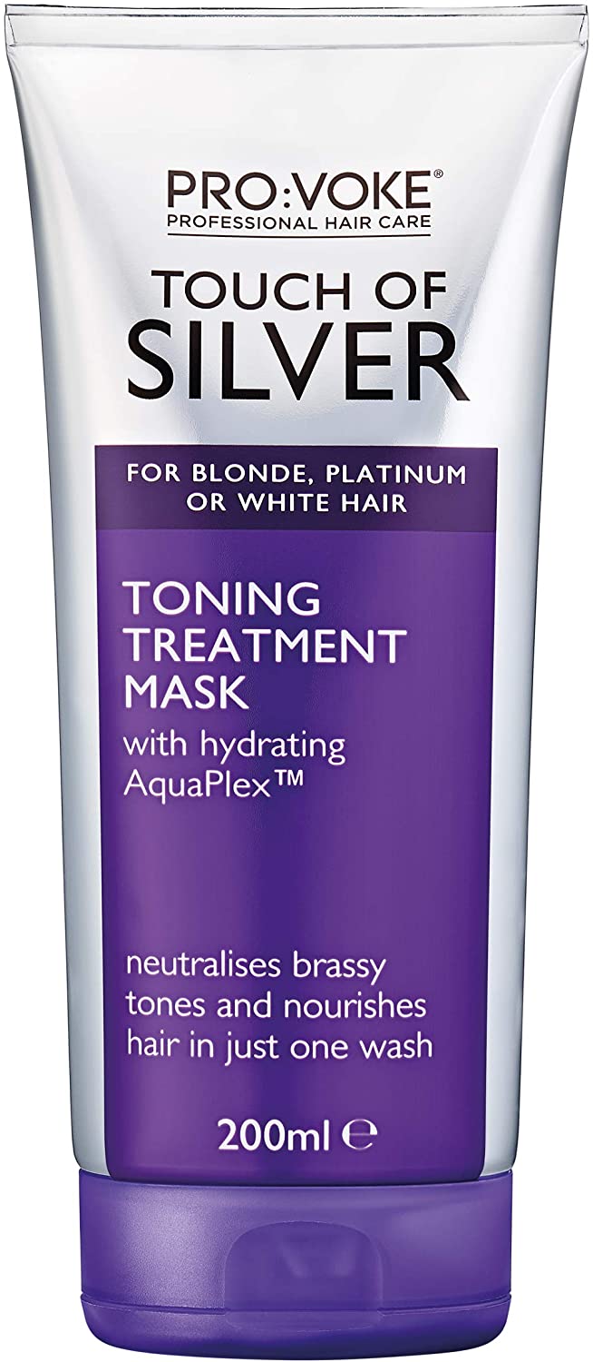 PRO:VOKE Touch of Silver Toning Treatment Mask 200ml | Purple Conditioner for Blonde, Platinum, White or Grey hair | Purple Shampoo Alternative to Banish Brassy Tones