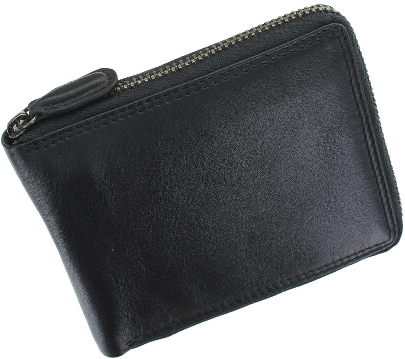 VISCONTI Heritage Camden Zip Around Leather Wallet RFID and Tap and Go HT14 Black
