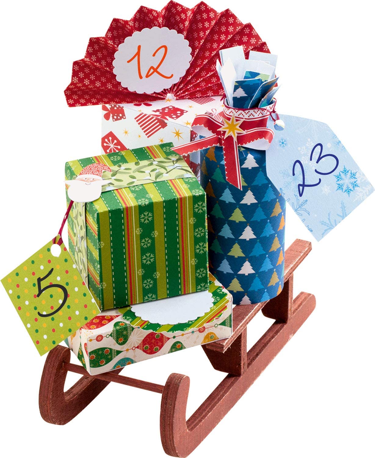 Baker Ross Christmas Patterned Card Pack for Children to Decorate for Craft Card, Christmas Stripes, 24 x 34 cm - Image 3