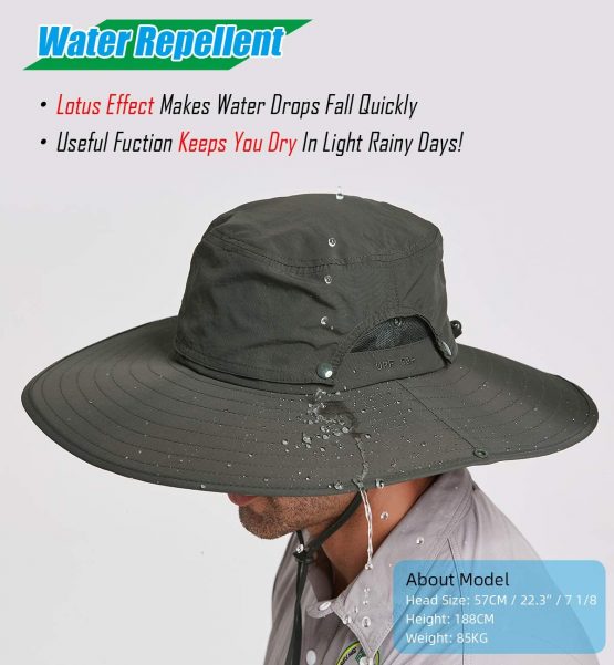 Gisdanchz UPF50+ Wide Brim Outdoor Sun Hat with String and Removable Cover - Image 4