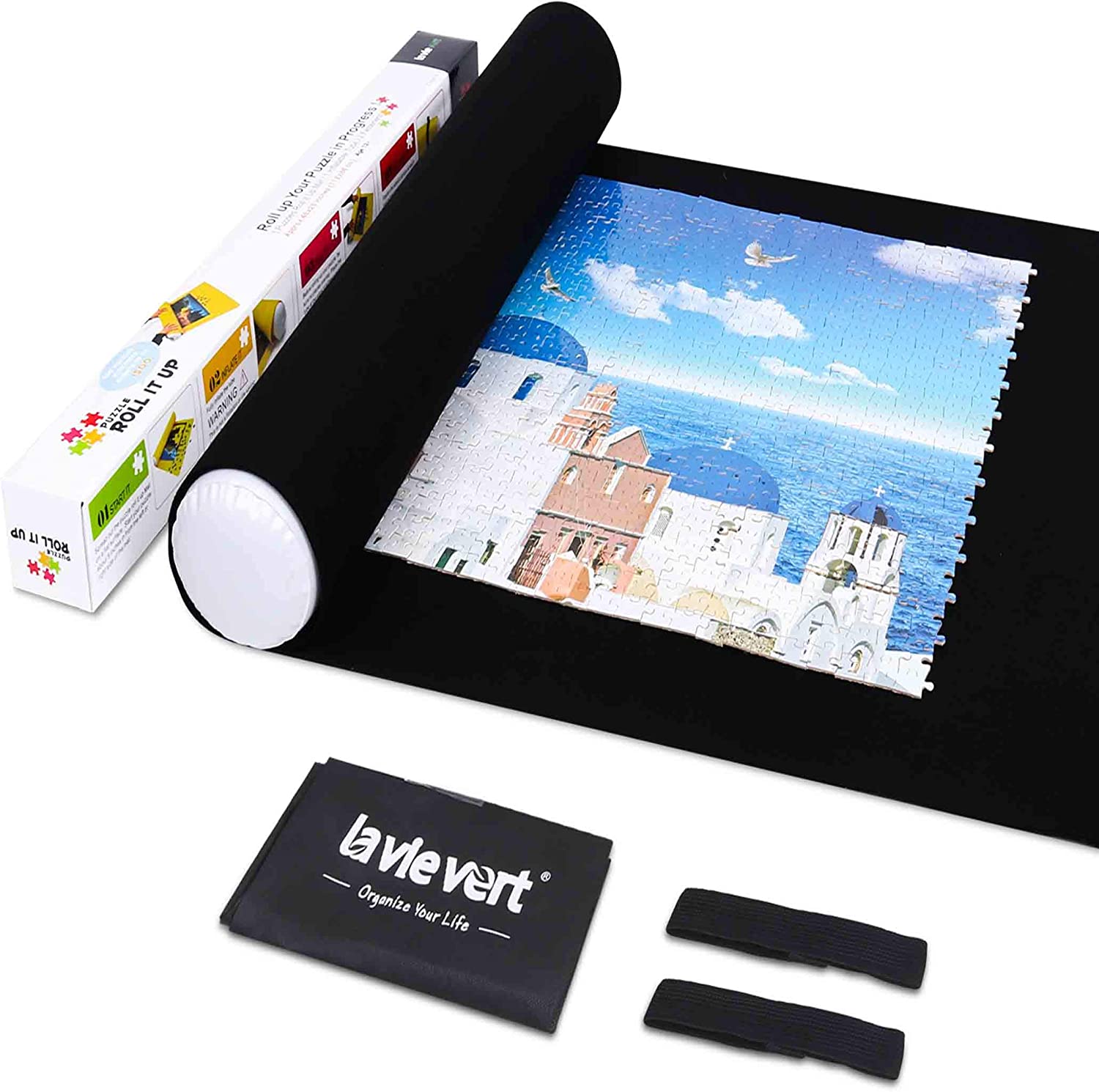 Lavievert Jigsaw Puzzle Roll Mat Puzzle Store Mat Felt Mat, Long Box Package, Jigroll Up To 1,500 Pieces