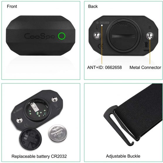 CooSpo Heart Rate Monitor Bluetooth ANT+ with Chest Strap for Running Cycling Gym and other Sports - Image 4