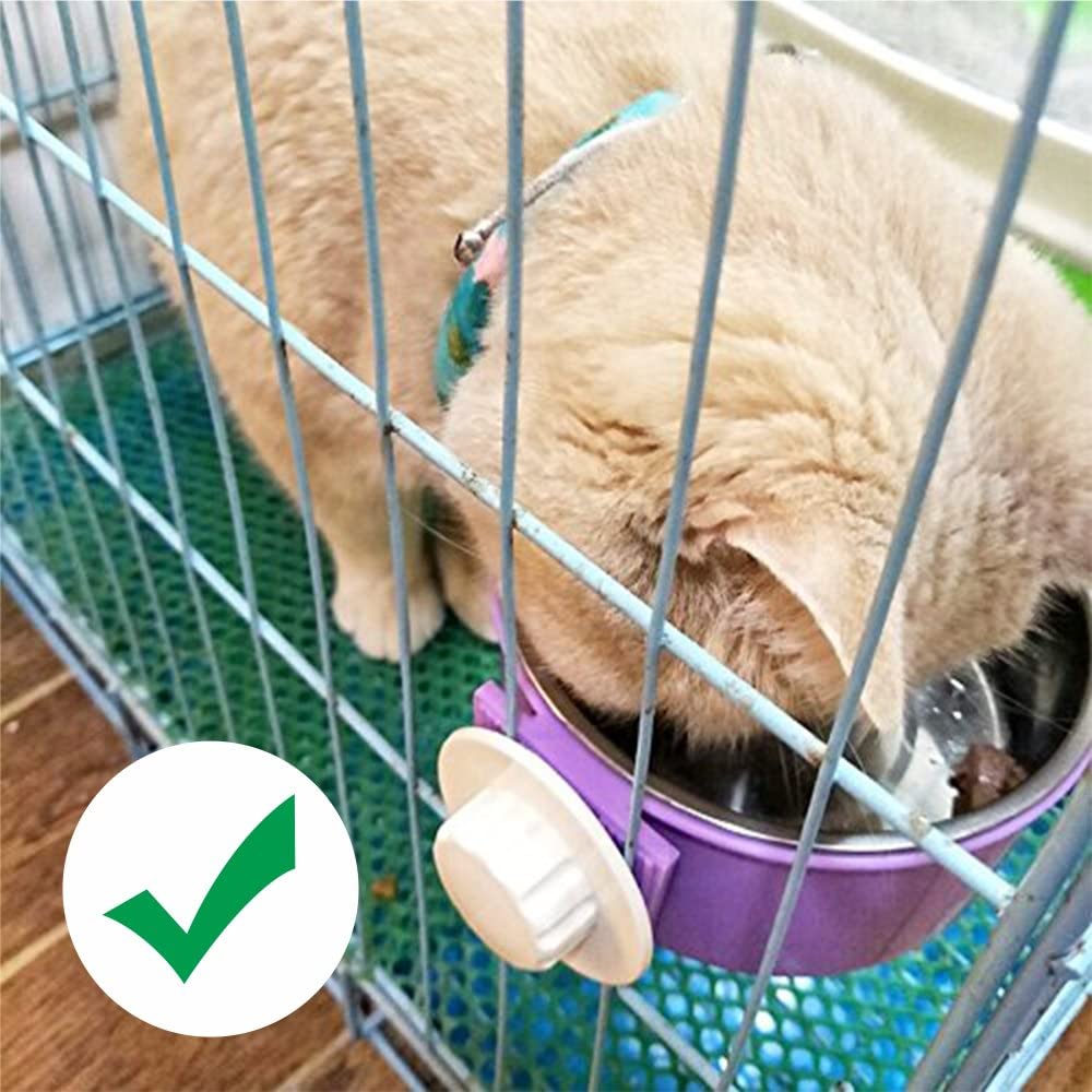 ShareWe Pet Hanging Bowl 2-in-1 Removable Stainless Steel Dog Crate Bowl Food Water Hanging Bowl for Dog Cat Bird Rabbit Hamster Ferret (Purple) - Image 4