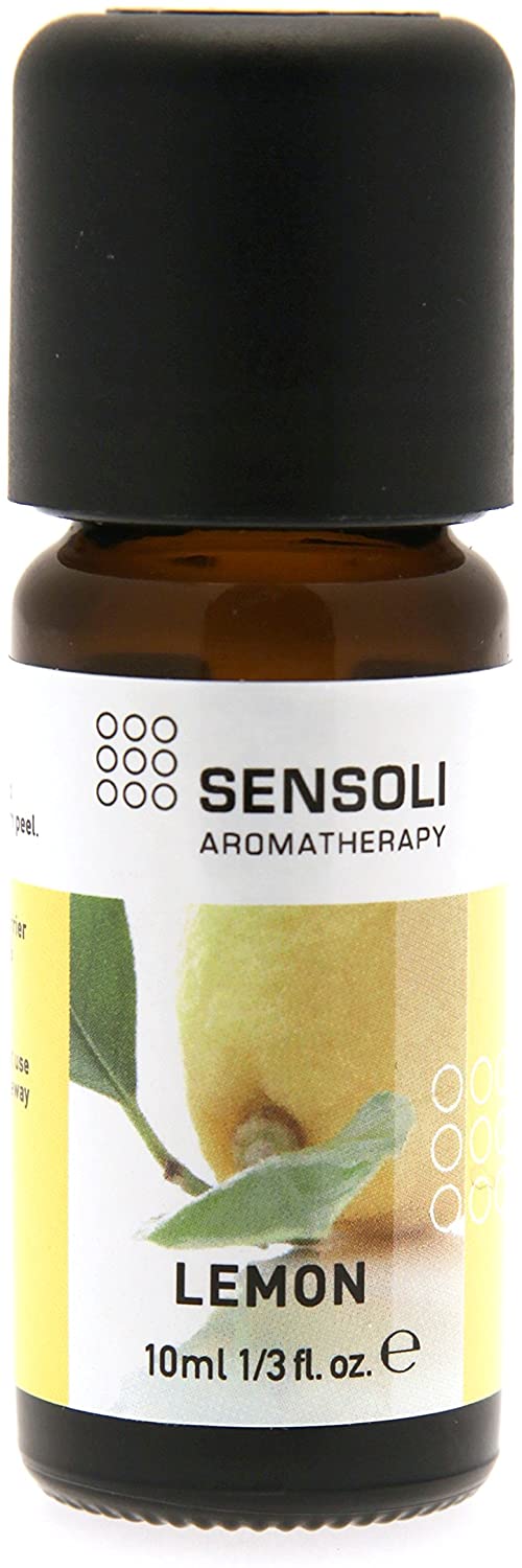 SENSOLI Lemon Essential Oil 10ml, 100% Pure Citrus Limon, Amber Glass Dropper Bottle