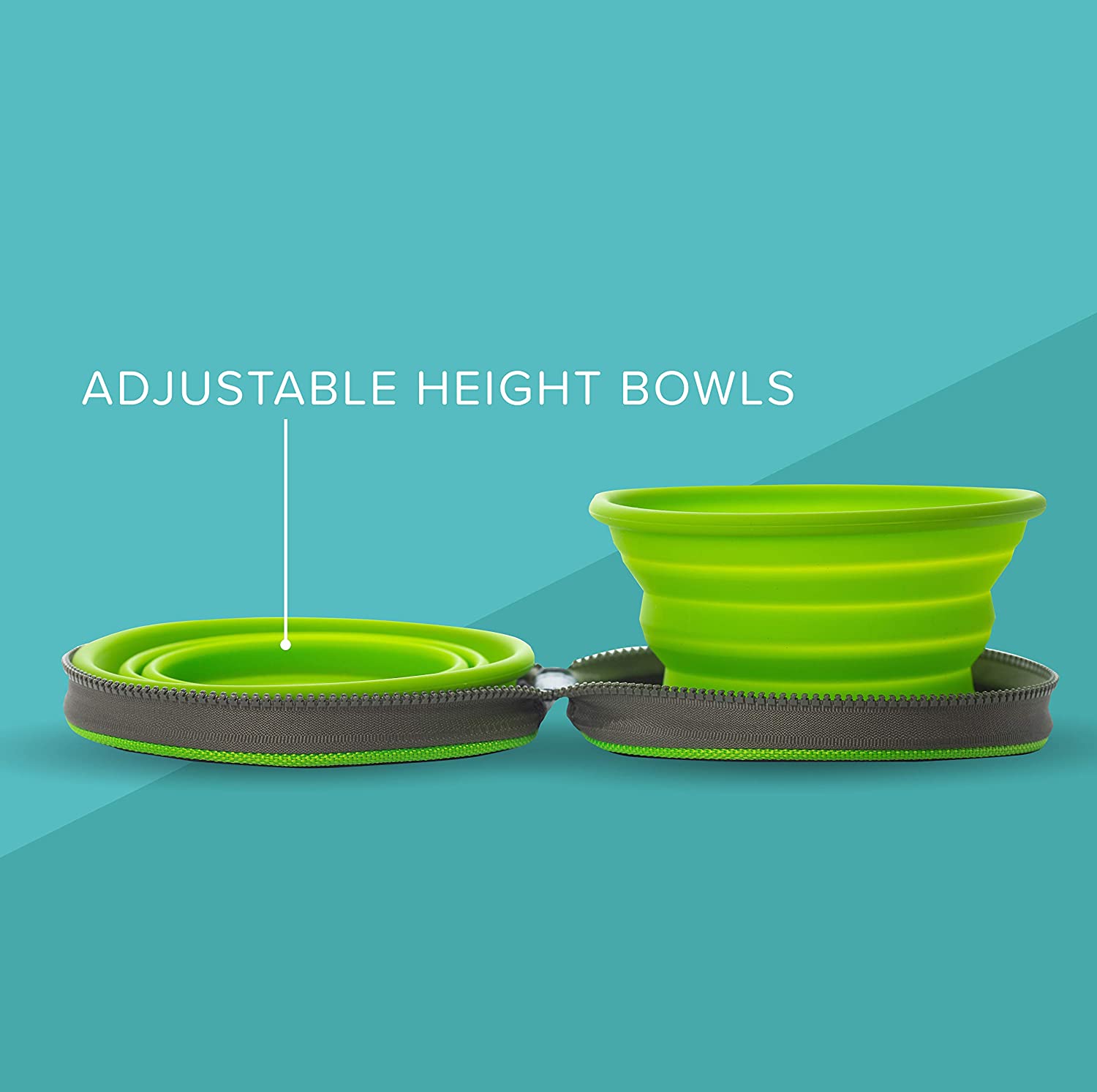 Colapz Collapsible Dog Bowls with Travel Case - Foldable Silicone Pet Feeding & Water Bowls for Travel Camping & Hiking - Charcoal Grey - Image 4