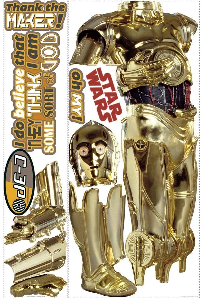 RoomMates C-3PO Giant Wall Sticker, Gold, 146 cm L X 60 cm W - Image 3