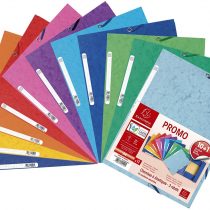 Exacompta Glossy Elasticated Folder, A4, 400 g - Assorted Colours, Pack of 10 (+ 1 Free)