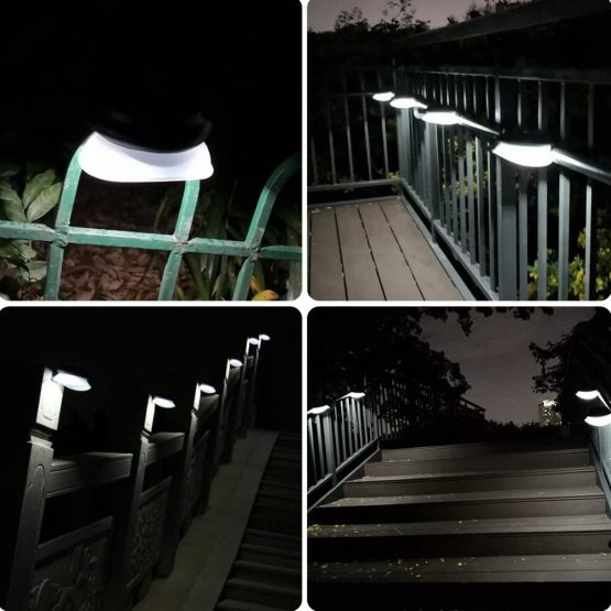 Solar Gutter Lights Outdoor,SMY Lighting Upgrade LED Solar Gutter Lights with Adjustable Bracket, IP55 Waterproof Solar Fence Lights for Patio Fence, Garden, Wall, Yard(4pcs, Pure White) - Image 4
