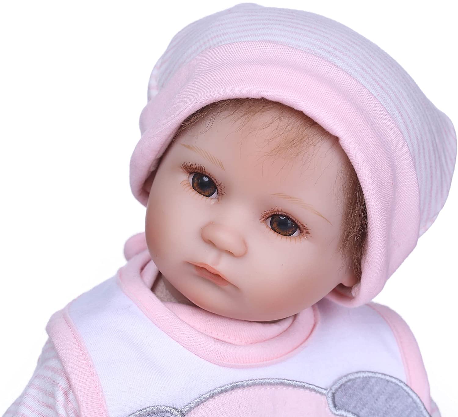 Pinky Reborn Dolls Girls Eyes Open 17" 43cm Reborn Babies Soft Silicone Babies Reborn Baby Dolls Realistic Vinyl Newborn for Xmas Gift (Pink) - Image 3