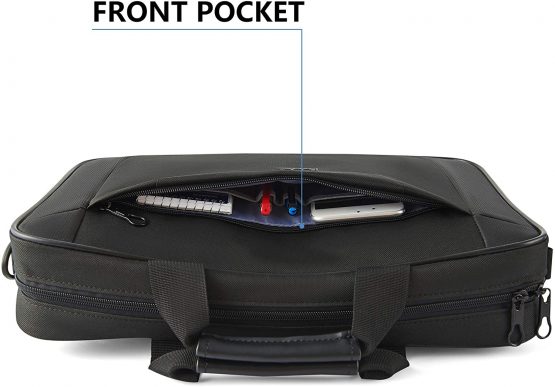 KROSER Laptop Bag 15.6 Inch Briefcase Laptop Shoulder Messenger Bag Water-Repellent Lightweight Urban Office Bag Business Carrying Handbag School Computer Bag for Men/Women-Black - Image 3