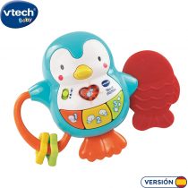 VTech - Tino the Penguin, Baby Toy, Teething and Interactive Rattle with Activities to Discover Animals, Numbers, Colors and Fun Songs