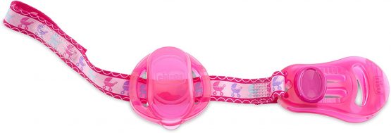 Chicco Dummy Chain with Dummy Protection, Clip, Velcro Band, Pink - Image 2