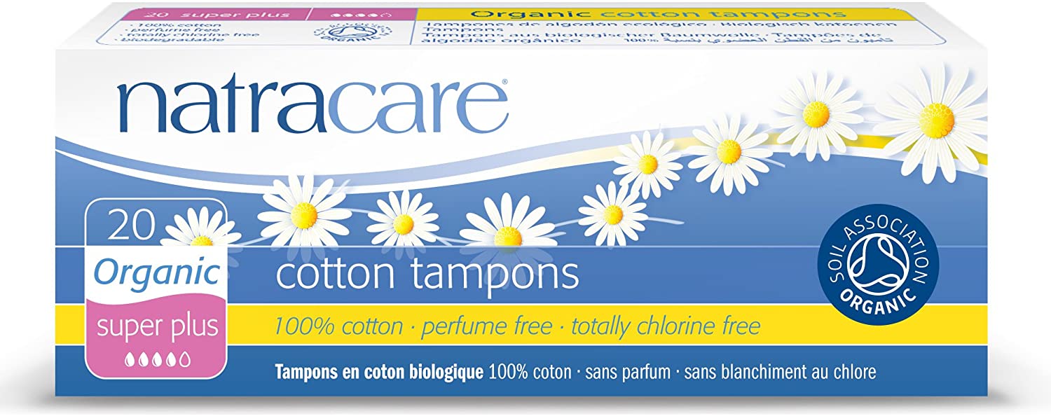 Natracare Organic All Cotton Tampons, 20 Each, 20 Count (Pack of 1)