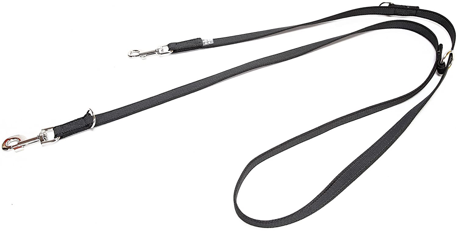 Color & Gray Adjustable Super-Grip Leash, 14 mm x 2,2 m, Black-Gray