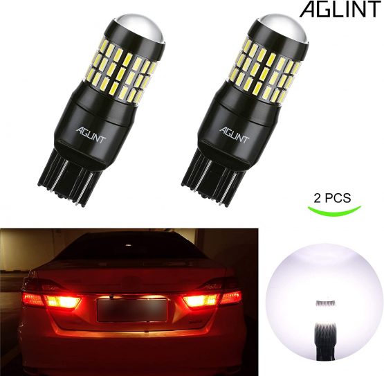 AGLINT T20 LED Bulb 4014 Chipsets 66SMD 1200 Lumens W21W 7443 7440 LED Light Use Auto for Turn Signal Light Brake Tail Backup Reverse Lights White(Without CANBUS) - Image 2
