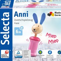 Selecta 61057 Anni Hare Grab Toy with Squeaker, 17 cm, Multi-Coloured