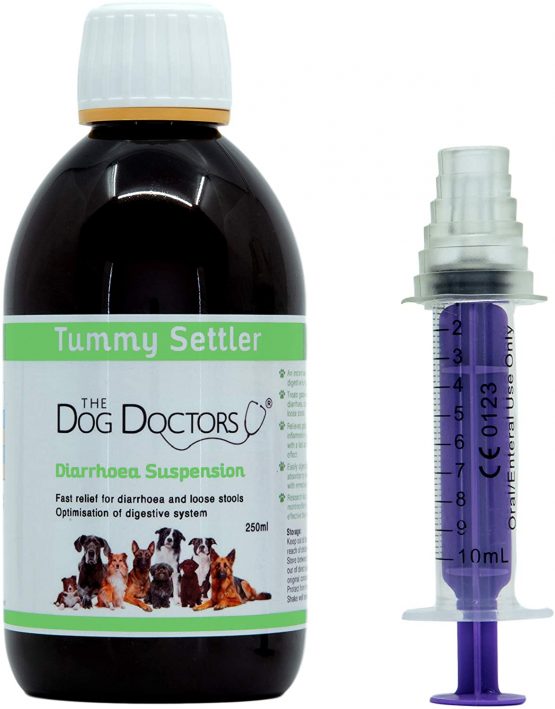 The Dog Doctors Tummy Settler For Fast Acting Relief From Loose Stools, Digestive Issues & Diarrhoea - 50 Servings - Suitable For All Breeds & Sizes - Syringe Included to Easily Administer! (250ml)