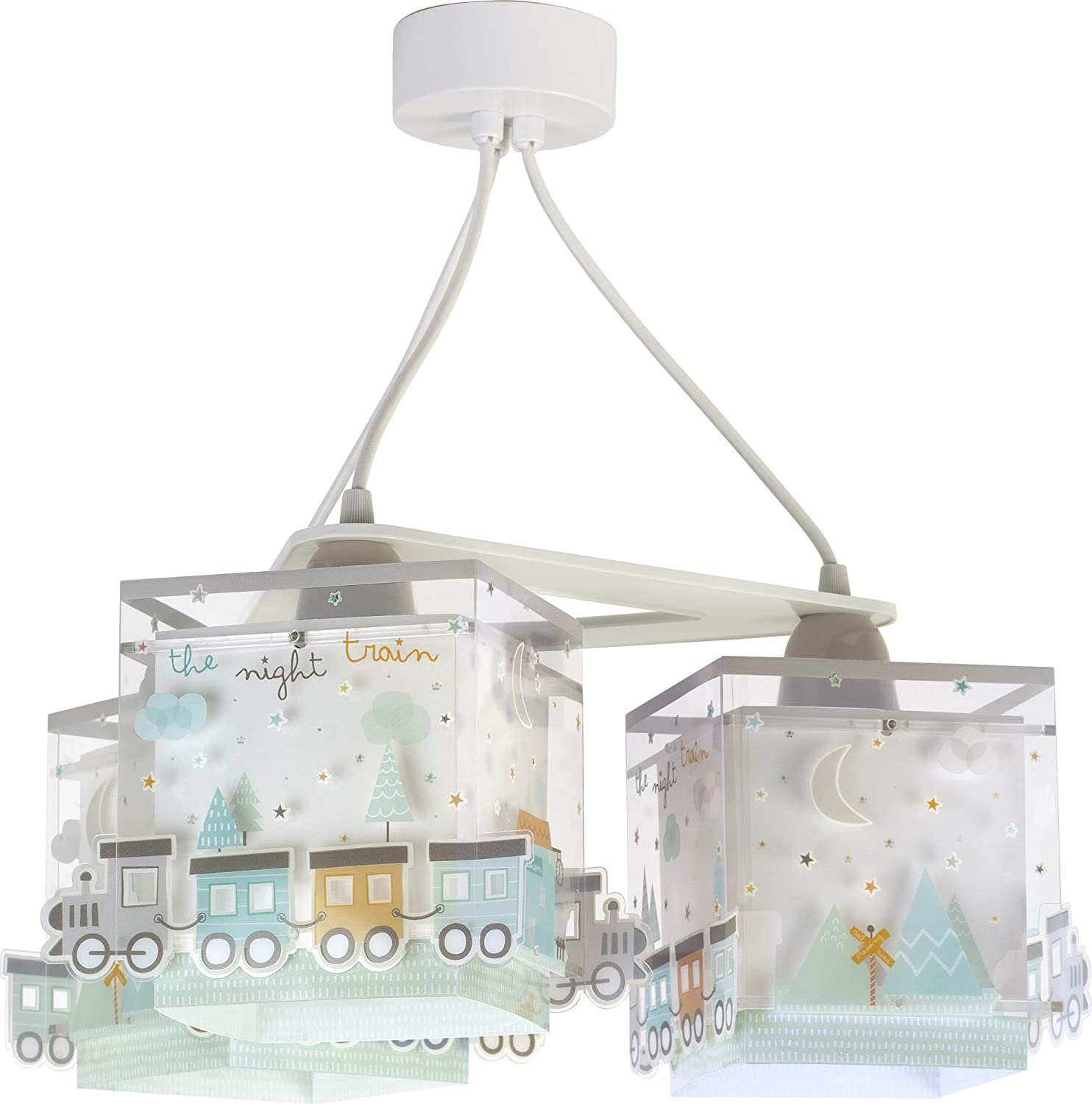 Dalber Children's Ceiling Lamp 3 Lights The Night Train Train, 60 W, Multicoloured