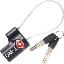 TSA Approved Luggage Locks Suitcase Locks (1 Pack) OW-Travel Cable Padlock with Keys Made from Heavy Duty Zinc Alloy for Suitcase, Zipper, Luggage, Bag, Case, Backpack, Gym Locker, Tool Box (Black)