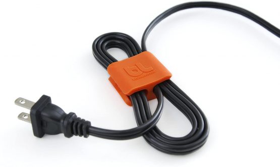 Bluelounge Medium CableClip, Cable Management System in Grey & Orange - 4 Pack - Image 2
