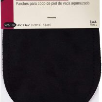 Dritz Suede Cowhide Elbow Patches 4-3/4-inch x 6-5/8-inch 2/Pkg-Black