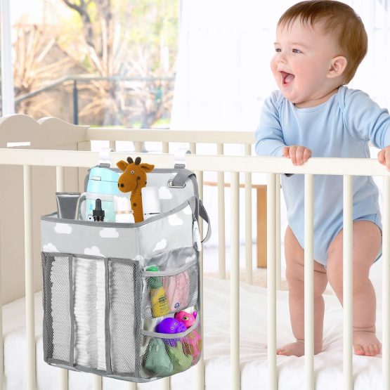 Premium Nursery Organizer Baby Diaper Caddy Hanging Diaper Organizer for Baby Essentials, Hanging Changing Table Diaper Stacker for Crib Storage and Nursery Organization - Image 3