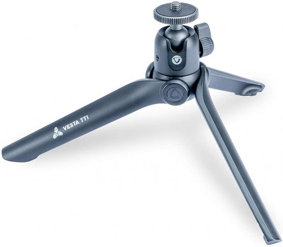 VANGUARD Vesta Mini Aluminum Tabletop Tripod with Smartphone Holder - Black - Image 2