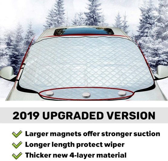 iZoeL Windshield Magnetic Snow Cover Winter Windscreen Protector Frost Ice Guard Full Protection Car Cover (Standard Car L Size 147 * 116cm) - Image 2