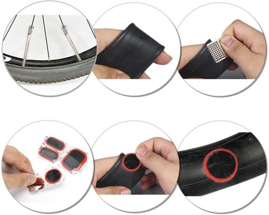 Tagvo Bike Tool Kit,16 in 1 Bike Multifunction Tool with Patch Kit & Tire Levers, Bicycle Fix Tool Kit, Bike Puncture Repair Kit,Bike Cycling Repair Tools Bundle, Cycle Maintenance Kits Set with Pouch - Image 3