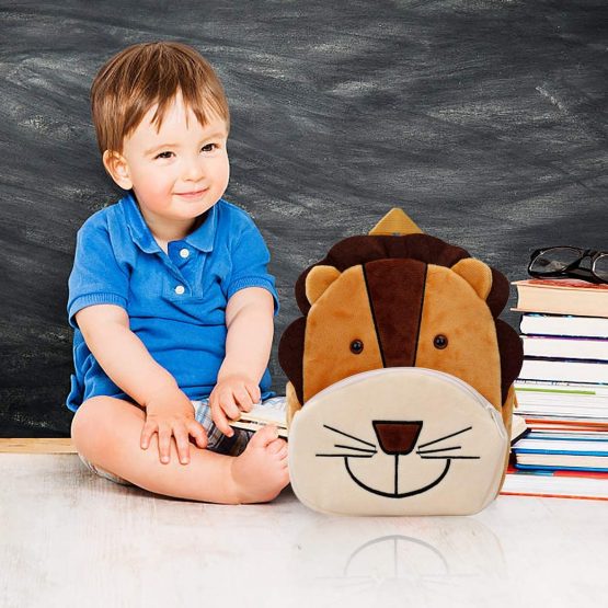 Kids Cartoon Backpack Toddler Children School Bag Cute Cartoon Animal Preschool Rucksack Gift for Children Boys Girls, Lion - Image 2