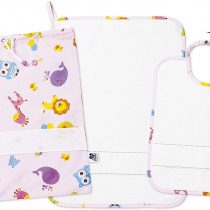 Filet – Asylum Set with Letters and Animals Theme 100% Cotton with Embroidered Aida – White