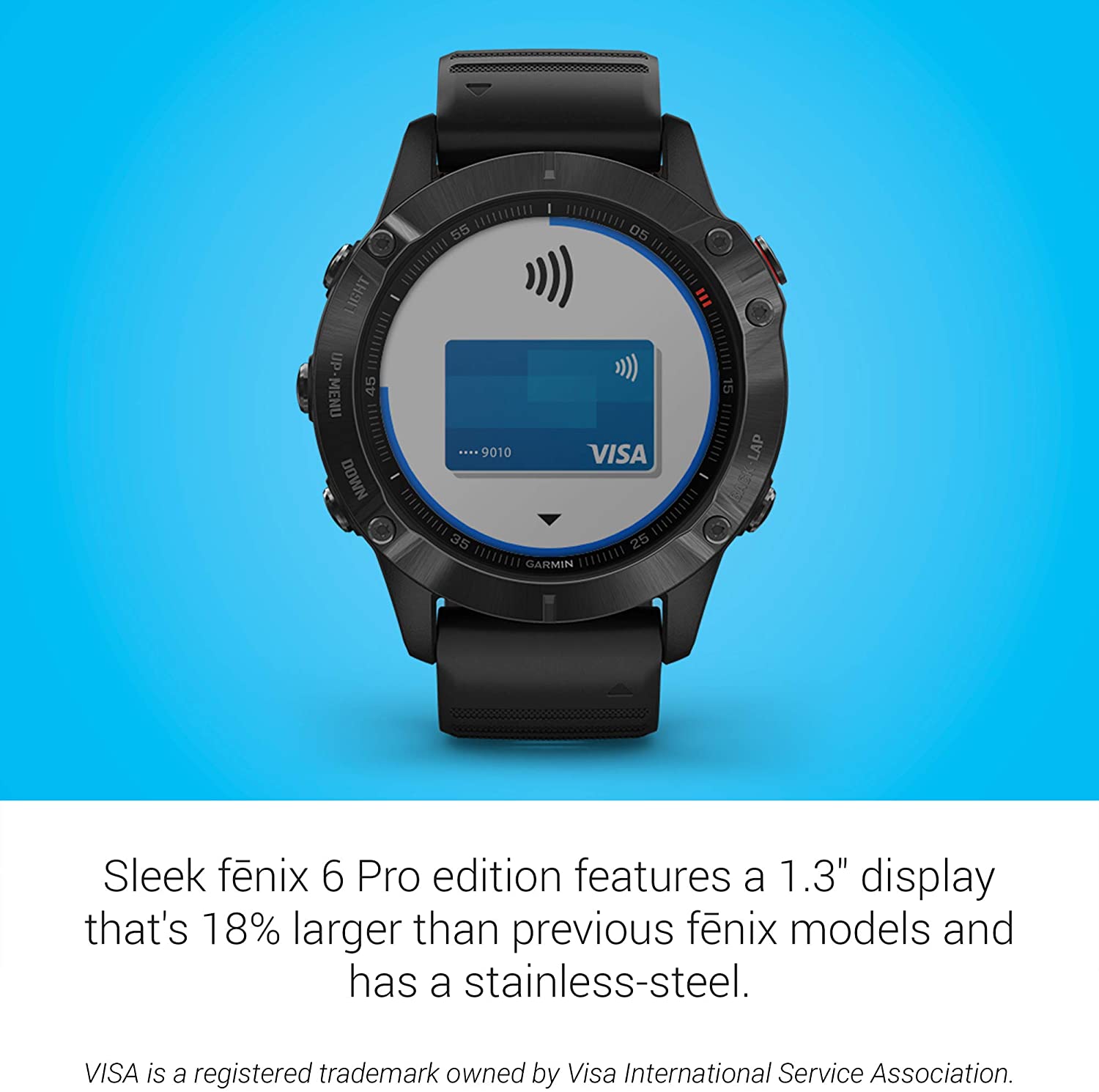 Garmin fēnix 6 Pro, Ultimate Multisport GPS Watch, Features Mapping, Music, Grade-Adjusted Pace Monitoring and Pulse Ox Sensors, Black with Black Band - Image 3