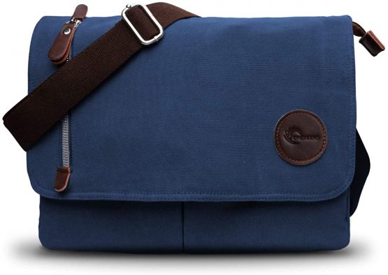 CHEREEKI Messenger Bag, Men's Canvas Shoulder Bag Satchel Bag with Multiple Pockets for Work, School, Traveling and Daily Use (Fits 13.3 inch Laptop)