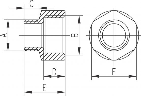 Brass Bush BSP REDUCING REDUCTOR CONNECTORS 3/4” Female - 1/2” Male - Image 3