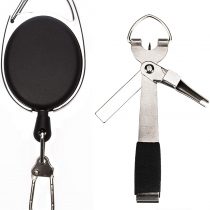 NEWSHOT Fishing Quick Knot Tying Tool 4 in 1 Fly Line Clippers with Retractor Zinger Retractor Combo