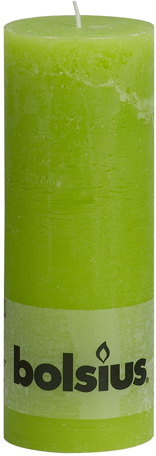 Bolsius Tall Textured Pillar Candle in “Lime Green” BigaMart
