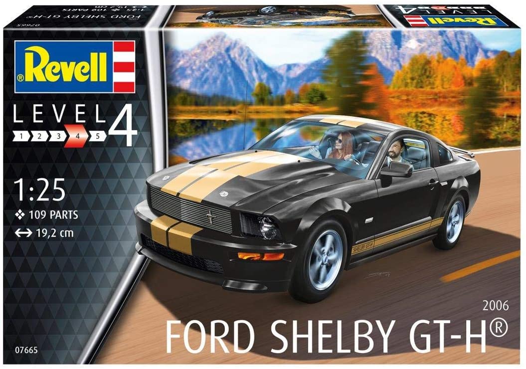 Revell RV07665 07665 7665 1:25 Shelby GT-H (2006) Plastic Model Kit, Various, 1/25, Black, Gold - Image 2