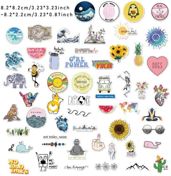 56 PCS Cute Stickers, Waterproof Aesthetic Stickers Luggage Stickers ...
