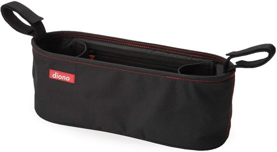 Diono Buggy Buddy Universal Stroller Organizer With Cup Holders, Secure Attachment, Zippered Pockets, Safe & Secure, Black, 1 Count (Pack of 1), 40395