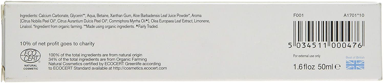 Green People Organic Children Mandarin & Aloe Vera Toothpaste, 100% Natural, for Kids, Fluoride & SLS Free, Vegan - Image 3