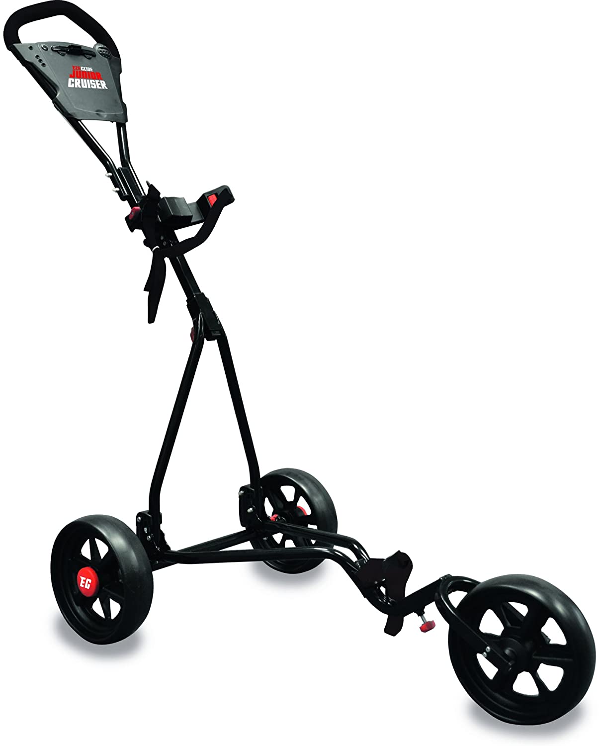 EzeGlide Junior Cruiser Trolley, Kids 3 Wheel Push Golf Cart, Lightweight Compact Frame, Easy Fold Design