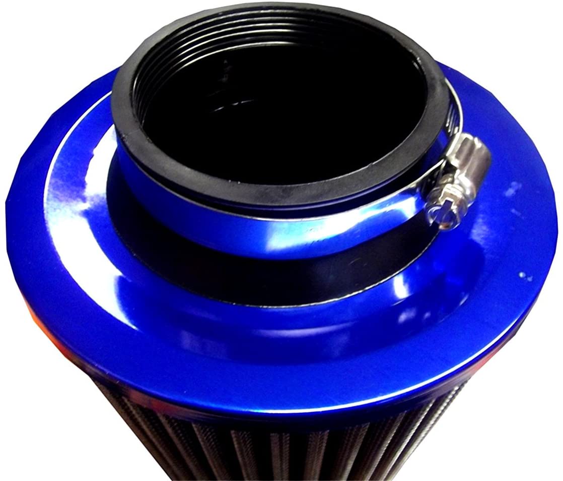 Universal Car Air Filte, High Power Sports Mesh Cone Air Intake Filter for Car Automobile Racing (Blue), Large - Image 3