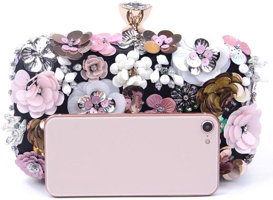 Jywmsc Women Clutches Flower Evening Handbag Chain Strap Shoulder Bag - Image 4