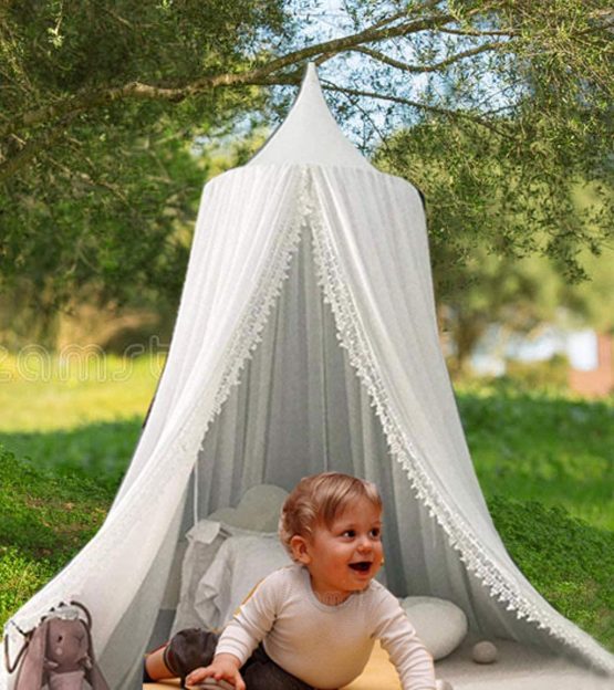 Children Bed Canopy Round Dome, Nursery Decorations, Mosquito Net, Kids Princess Play Tents, Room Decoration for Baby - Image 4