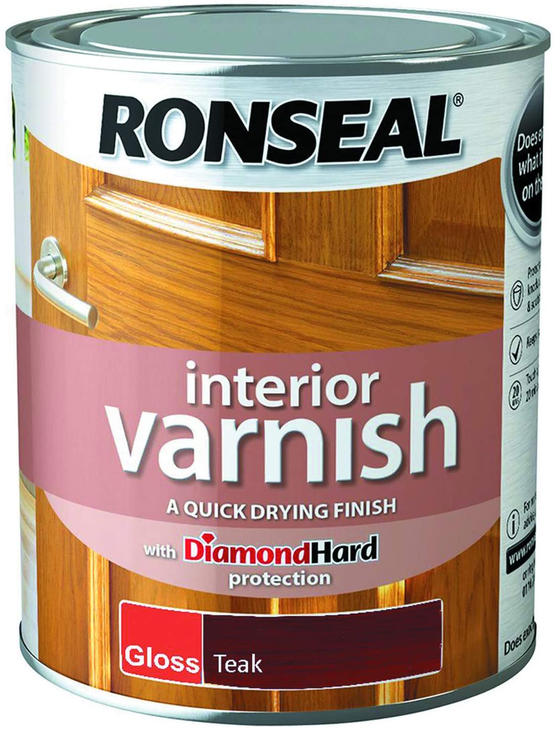 Ronseal Interior Varnish Teak Gloss 750ml, Various colours